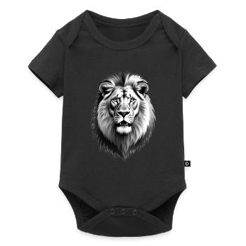 Lion Noir Blanc Tenue Motif Animal Art Lion - Body à manches courtes Premium Bébé - noir - Devant
