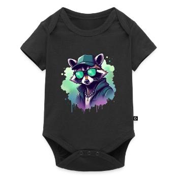 raton laveur musique rappeur cool raton laveur - Body à manches courtes Premium Bébé - noir - Devant