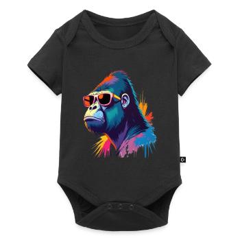 Gorilla Art Artwork Pop Art Gorilla - Baby Premium short-sleeve bodysuit - black - Front