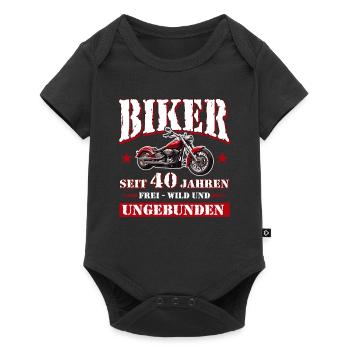 40 Birthday 1985 Motorcyclist Motorcycle - Baby Premium short-sleeve bodysuit - black - Front
