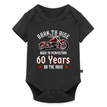 60 Birthday 1965 Motorcyclist Motorcycle - Baby Premium short-sleeve bodysuit - black - Front
