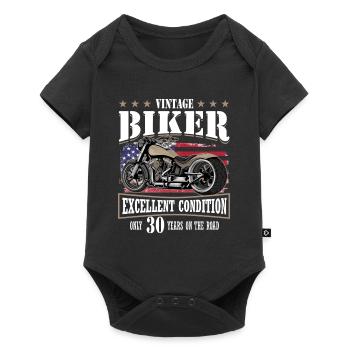 30 Birthday 1995 Motorcyclist Motorcycle - Baby Premium short-sleeve bodysuit - black - Front