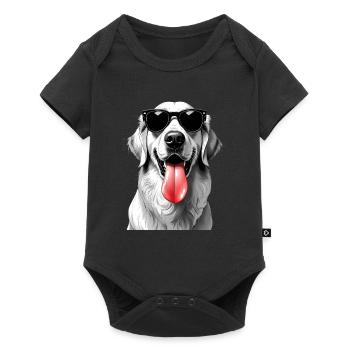 Golden Retriever Dog Animal Motif Funny Dogs - Baby Premium short-sleeve bodysuit - black - Front