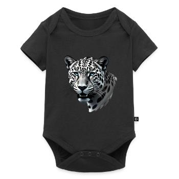 Léopard aux yeux bleus Motif animal Art - Body à manches courtes Premium Bébé - noir - Devant