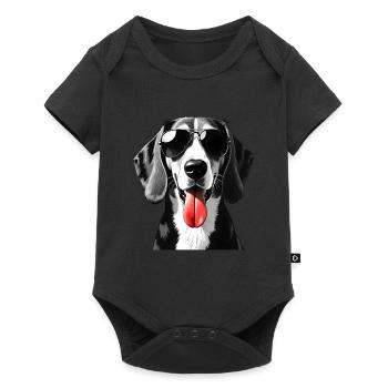 Beagle chien motif animal chiens drôles - Body à manches courtes Premium Bébé - noir - Devant