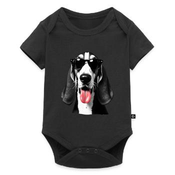Basset chien motif animal chiens drôles - Body à manches courtes Premium Bébé - noir - Devant