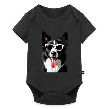 Border Collie chien motif animal chiens drôles - Body à manches courtes Premium Bébé - noir - Devant
