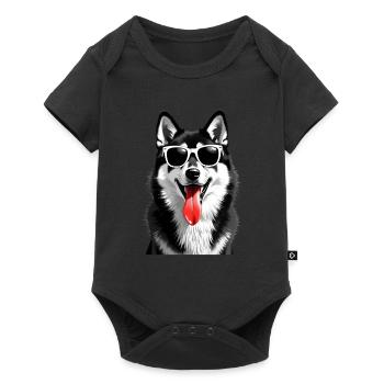 Husky chien motif animal chiens drôles - Body à manches courtes Premium Bébé - noir - Devant