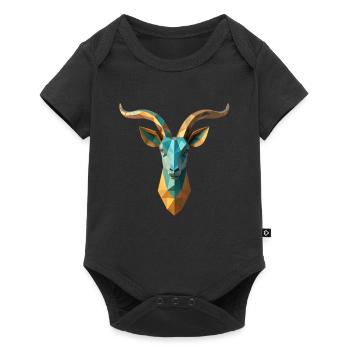 Chèvre Polygone Chèvres Motif Animal Art Chèvre - Body à manches courtes Premium Bébé - noir - Devant