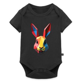 Bunny Polygon Rabbit Animal Motif Art Bunnies - Baby Premium short-sleeve bodysuit - black - Front