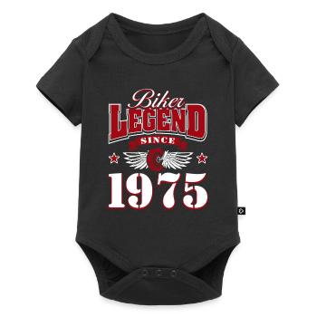 50th Birthday 1975 Motorcycle Motorcyclist - Baby Premium short-sleeve bodysuit - black - Front