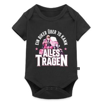 70th Birthday 1955 Motorcycle Motorcyclist - Baby Premium short-sleeve bodysuit - black - Front