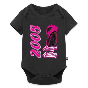 20th Birthday 2005 Motorcycle Motorcyclist - Baby Premium short-sleeve bodysuit - black - Front