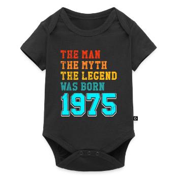 50e anniversaire 1975 L’homme du mythe - Body à manches courtes Premium Bébé - noir - Devant