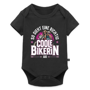 Cool Biker Motorcyclist Motorcycle Design - Baby Premium short-sleeve bodysuit - black - Front