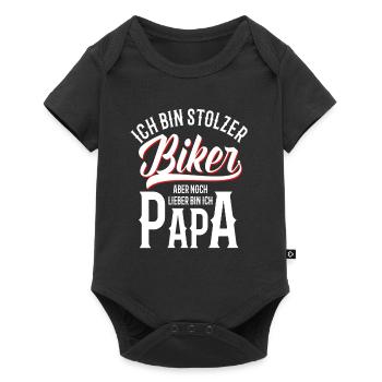 Biker Dad Motorcycle Dad Father's Day Proud Dad - Baby Premium short-sleeve bodysuit - black - Front