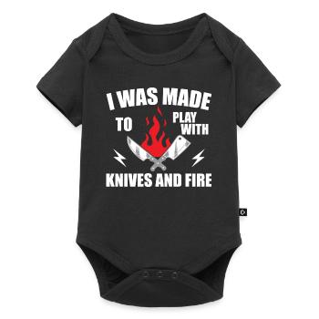 i was made to play with knives and fire - Cuisiner - Body à manches courtes Premium Bébé - noir - Devant