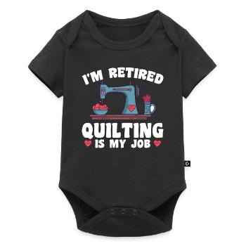 Quilten Frauen Mama Oma Stich Näherin Quilter - Baby Premium Kurzarmbody - Schwarz - Vorne