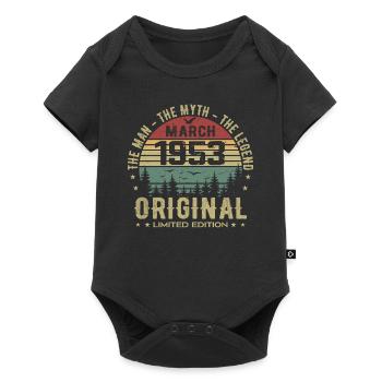 Cadeau pour le 72e Anniversaire Original Mars 1953 - Body à manches courtes Premium Bébé - noir - Devant