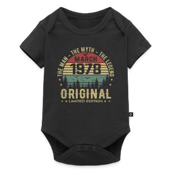 Geschenk zum 47-jährigen Jubiläum Original März 1978 - Baby Premium Kurzarmbody - Schwarz - Vorne