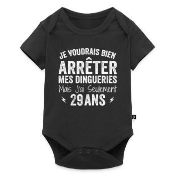 Cadeau 29e Anniversaire Droles 29 ans - Body à manches courtes Premium Bébé - noir - Devant