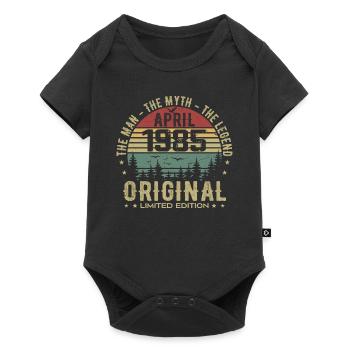 April 1985 Gift | 40th Anniversary April 1985 - Baby Premium short-sleeve bodysuit - black - Front