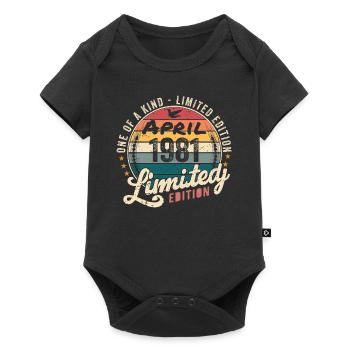 April 1981 Vintage Birthday April 1981 - Baby Premium short-sleeve bodysuit - black - Front