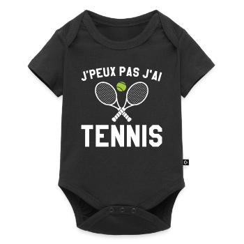Je Peux Pas J'ai Tennis Cadeau Joueur De Tennis - Body à manches courtes Premium Bébé - noir - Devant