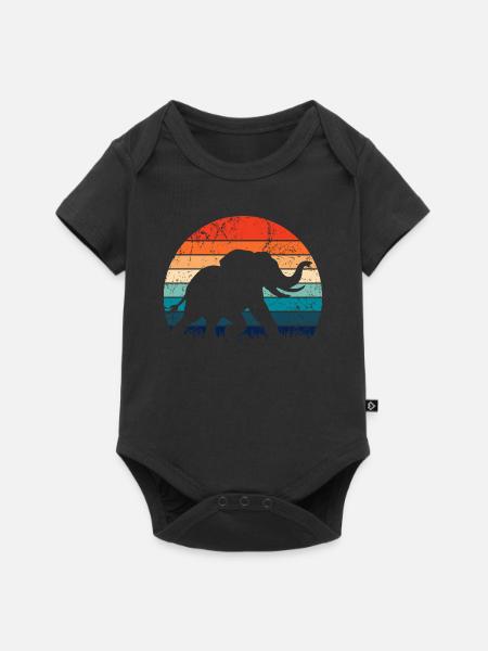 Elefant - Großwild, Stoßzahn, Elfenbein - Baby Premium Kurzarmbody - Schwarz