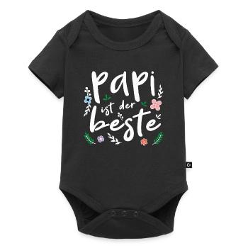 Papi ist der beste - Vatertag - Baby Premium Kurzarmbody - Schwarz - Vorne
