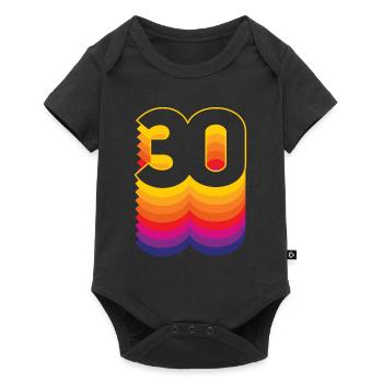 30 years old number rainbow 30th birthday colorful - Baby Premium short-sleeve bodysuit - black - Front
