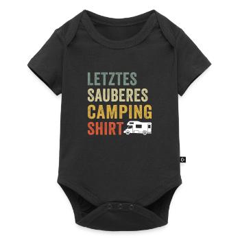letztes sauberes camping shirt - Baby Premium Kurzarmbody - Schwarz - Vorne