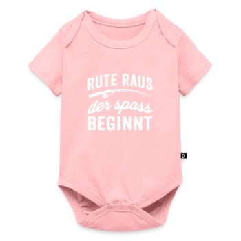 Rute raus der spass beginnt - Baby Premium Kurzarmbody - Rosa - Vorne
