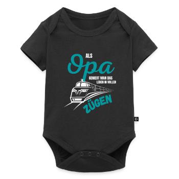 Modellbau Opa Zug spruch Geschenk Rentner - Baby Premium Kurzarmbody - Schwarz - Vorne
