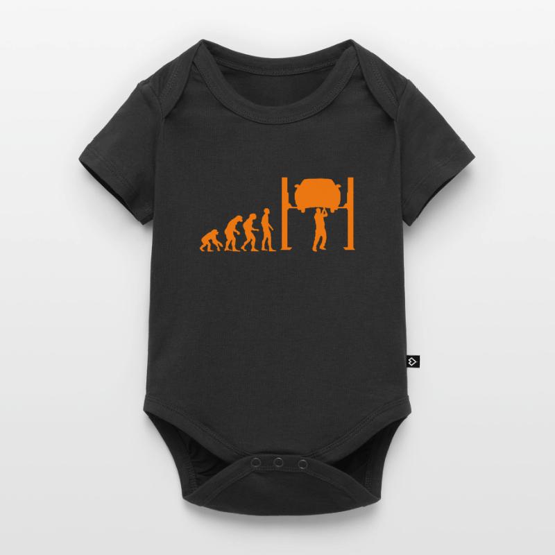 Car mechanic lifting platform Evolution monkey human Baby Premium short-sleeve bodysuit
