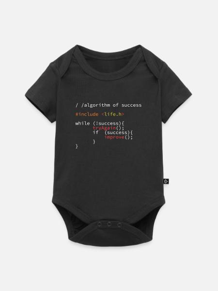 Algorithm of success Nerd Programmcode Entwickler - Baby Premium Kurzarmbody - Schwarz