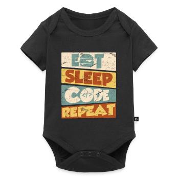 Programmeur développeur IT Spruch Eat Sleep Code - Body à manches courtes Premium Bébé - noir - Devant