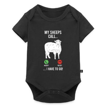 Shepherd saying my sheep call to farmer - Baby Premium short-sleeve bodysuit - black - Front