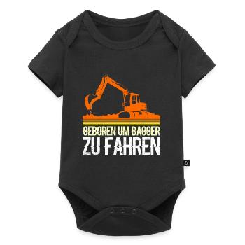 Geboren um Bagger zu fahren Bagger Fahrer - Baby Premium Kurzarmbody - Schwarz - Vorne