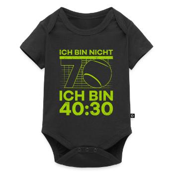 Tennis Spruch 70 Jahre 40:30 Spruch Witz Spaß - Baby Premium Kurzarmbody - Schwarz - Vorne