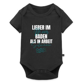 Lustiger Arbeit spruch Urlaub Geschenk - Baby Premium Kurzarmbody - Schwarz - Vorne