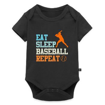 Baseball sort Baseball Logo Eat Sleep Baseball - Body à manches courtes Premium Bébé - noir - Devant