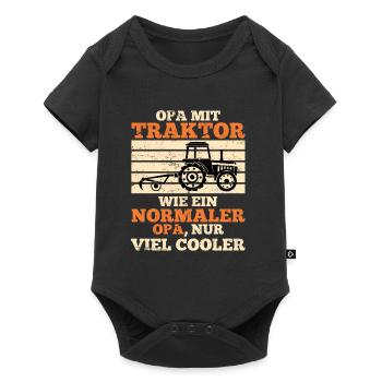 Grandpa Tractor Trekker Gift Farmer Farmer - Baby Premium short-sleeve bodysuit - black - Front
