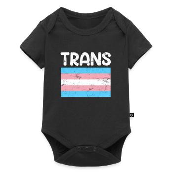 Trans Transgender Flag LGBT Transsexual - Baby Premium short-sleeve bodysuit - black - Front