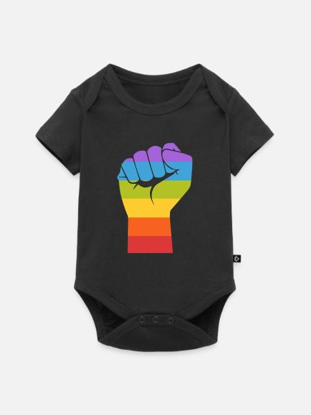 Gay Pride LGBT Gay Poing Main Gay - Body à manches courtes Premium Bébé - noir