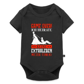 Lustiger Bräutigam Spruch Game Over Hochzeit - Baby Premium Kurzarmbody - Schwarz - Vorne