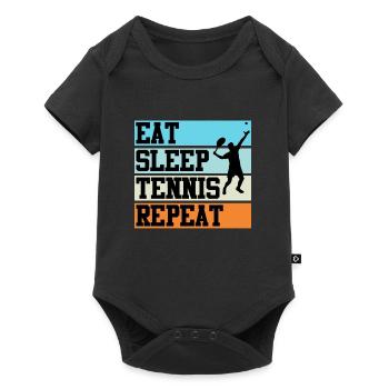 Tennis tennis de tennis Raquette cadeau - Body à manches courtes Premium Bébé - noir - Devant