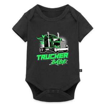 Lastwagen Fahrerin LKW-Fahrerin Trucker Frauen - Baby Premium Kurzarmbody - Schwarz - Vorne