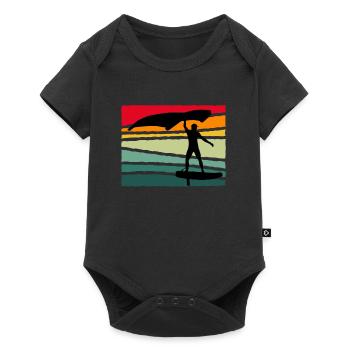 Vintage Wing Foil Wing Surf Gift Wingfoiler - Baby Premium short-sleeve bodysuit - black - Front