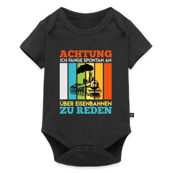 Zugführer Eisenbahner Eisenbahn Geschenk Lokführer - Baby Premium Kurzarmbody - Schwarz - Vorne